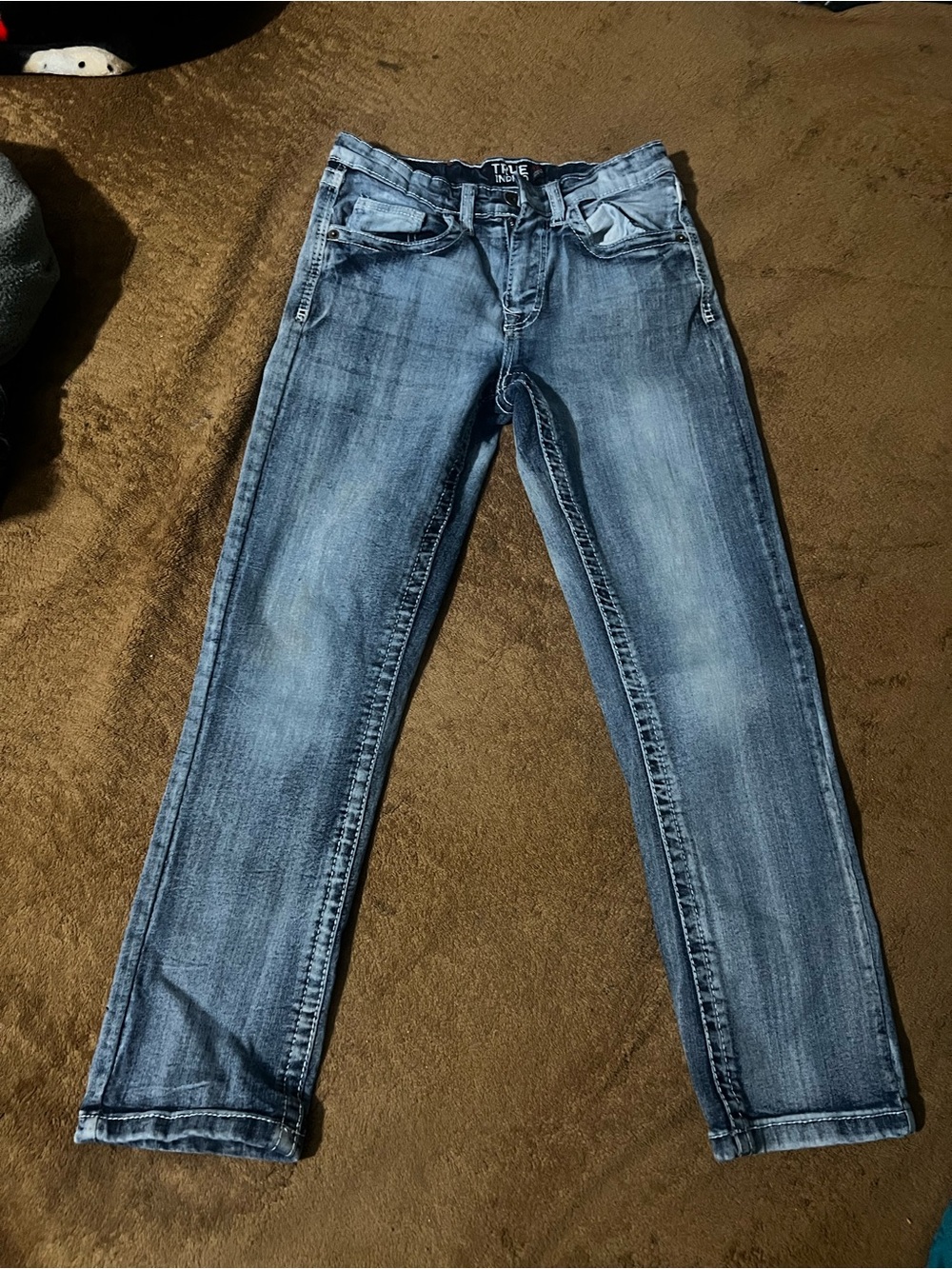True Indigo Kids Washed Blue Slim Straigh Jeans